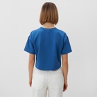 Футболка укороченная женская MINAKU OVERSIZE FIT: цвет электро, р-р 46 10362219 - фото 14315263