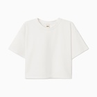 Футболка укороченная женская MINAKU OVERSIZE FIT: цвет экрю, р-р 42 10362222 - фото 14315272