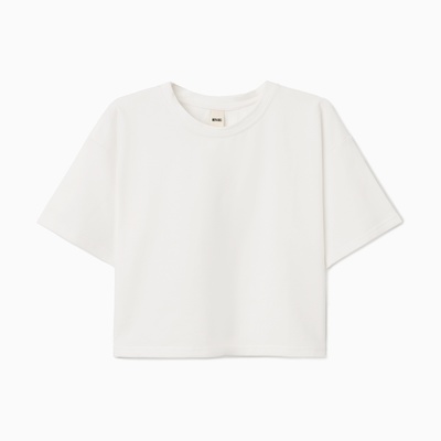 Футболка женская укороченная MINAKU OVERSIZE FIT, цвет экрю, размер 46