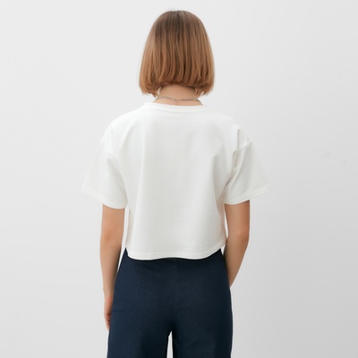 Футболка женская укороченная MINAKU OVERSIZE FIT, цвет экрю, размер 46