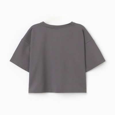 Футболка женская укороченная MINAKU OVERSIZE FIT, цвет графит, размер 48