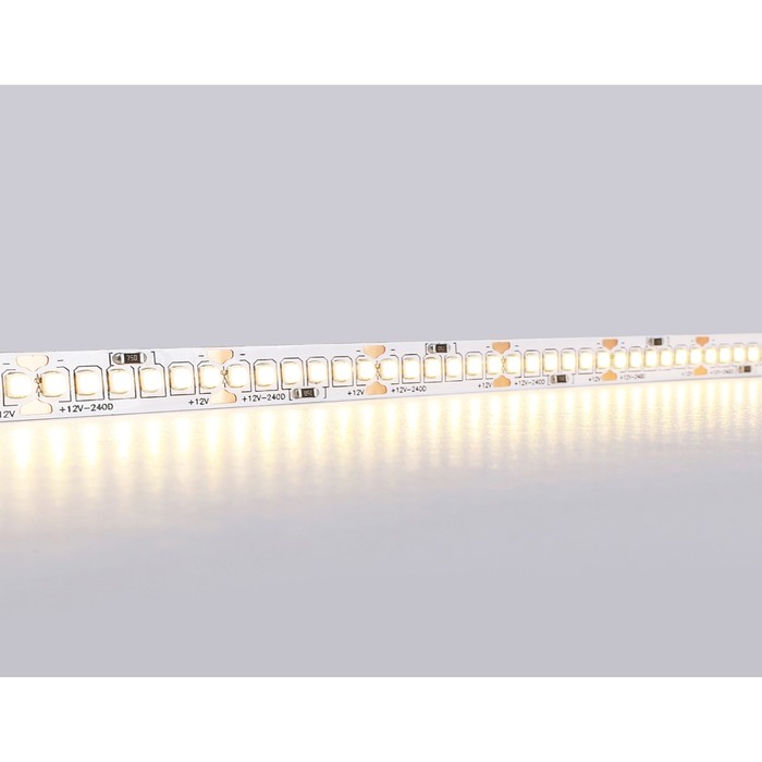 Светодиодная лента Ambrella GS1501, 5 м, IP20, 2835, 240 LED/м, 19,2 Вт/м, 12V, свечение тёплое белое - фото 1906733283