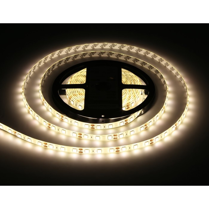 Светодиодная лента Ambrella GS2101, 5 м, IP65, 5050, 60 LED/м, 14,4 Вт/м, 12V, свечение тёплое белое - фото 1906733290