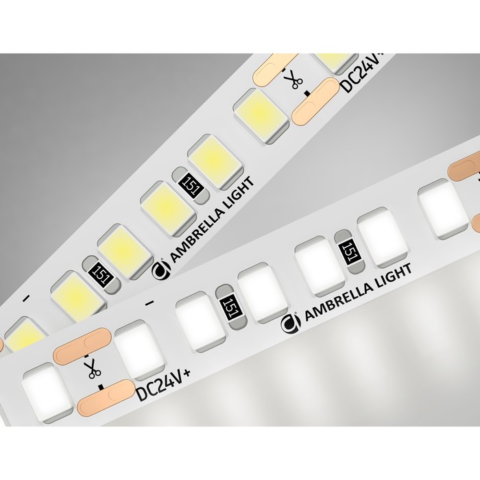 Светодиодная лента Ambrella GS3202, 5 м, IP20, 2835, 180 LED/м, 14,4 Вт/м, 24V, свечение белое