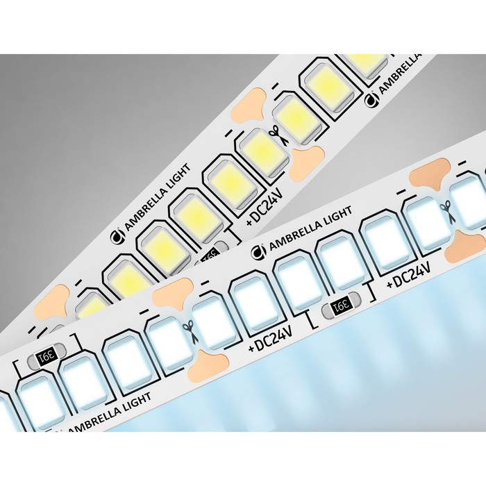 Светодиодная лента Ambrella GS3303, 5 м, IP20, 2835, 240 LED/м, 18 Вт/м, 24V, свечение холодное белое - фото 1906733306