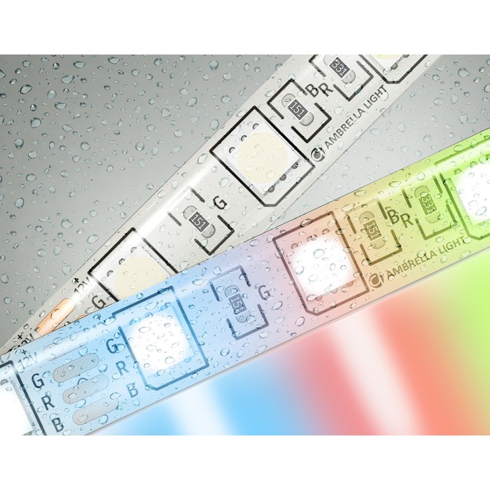 Светодиодная лента Ambrella GS2302, 5 м, IP65, 5050, 60 LED/м, 14,4 Вт/м, 12V, RGB - фото 1906733318