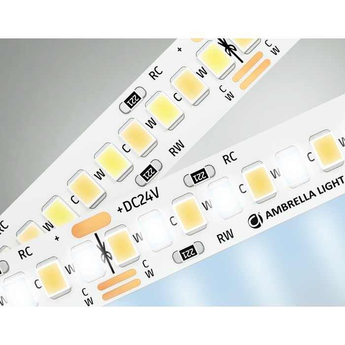 Светодиодная лента Ambrella GS4151, 5 м, IP20, 2835, 240 LED/м, 18 Вт/м, 24V, с регулировкой температуры света - фото 1906733353