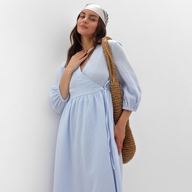 Платье на запах миди женское MIST Summer time, размер 40-42, голубое