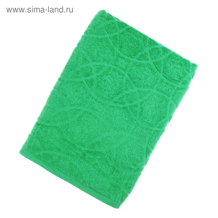 Полотенце махровое, жаккардовое, размер 70х140 см, 380 гр/м2, цвет средний зеленый - Фото 1