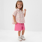 Костюм для девочки (рубашка и шорты) KAFTAN, р.34 (122-128), розовый - фото 24064354