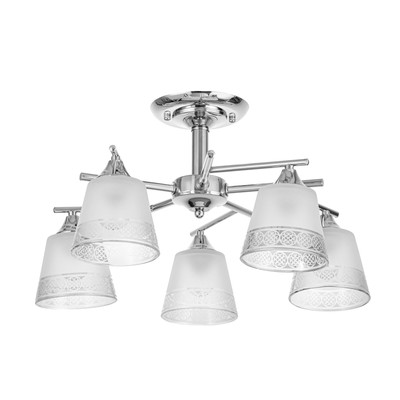 Светильник потолочный «Ангела», 52×52×27, 5×60 Вт Е27, хром