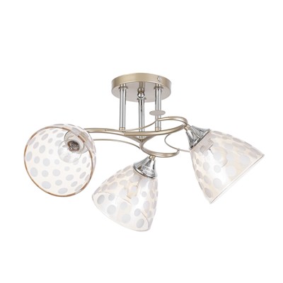 Светильник потолочный «Соллар», 54×54×26, 3×60 Вт Е27, золото/хром