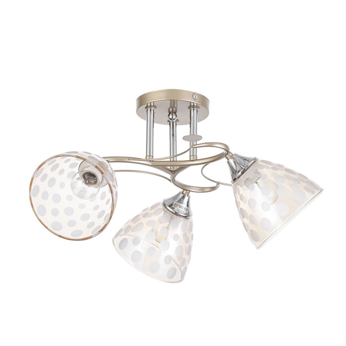 Светильник потолочный «Соллар», 54×54×26, 3×60 Вт Е27, золото/хром - Фото 1