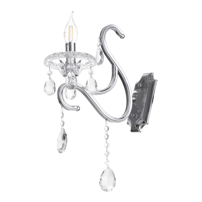 Светильник настенный Бра «Пельтри», 13×29×45, 1×60 Вт Е14, хром - Фото 1