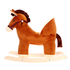 Качалка «Лошадка малая», со спинкой, цвет коричневый - Фото 2