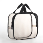 Косметичка дорожная на молнии, с ручками, прозрачная/чёрная - Фото 2