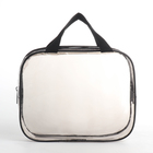 Косметичка дорожная на молнии, с ручками, прозрачная/чёрная - Фото 3