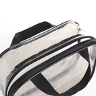 Косметичка дорожная на молнии, с ручками, прозрачная/чёрная - Фото 4