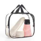 Косметичка дорожная на молнии, с ручками, прозрачная/чёрная - Фото 5