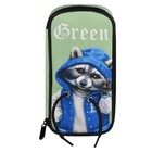 Пенал 1 секция 100 х 200 мм, текстильный, Феникс "Енот" - фото 24067293