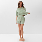 Пижама женская (футболка, шорты) KAFTAN Plushy, размер 48-50, зелёная - Фото 2