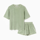 Пижама женская (футболка, шорты) KAFTAN Plushy, размер 48-50, зелёная - Фото 5