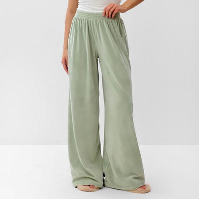 Брюки домашние женские KAFTAN Plushy, размер 40-42, зелёные