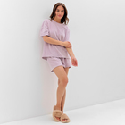 Костюм женский (футболка и шорты) KAFTAN Plushy р. 44-46. лиловый 10389945 - фото 14570337