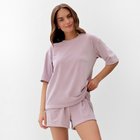 Костюм женский (футболка и шорты) KAFTAN Plushy р. 48-50, лиловый - фото 321608006