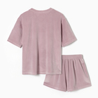 Костюм женский (футболка и шорты) KAFTAN Plushy р. 52-54, лиловый 10389947 - фото 12674240