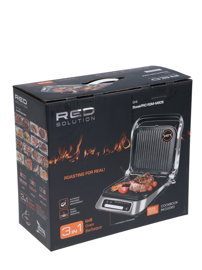 Гриль электрический RED SOLUTION SteakPRO RGM-M805, 2100 Вт, антипригарное покрытие, 36х33 см - фото 51796820