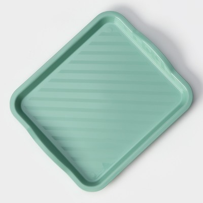 Поднос пластиковый IDEA, 25×29×3.2 см, пластик, бирюзовый