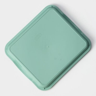 Поднос пластиковый IDEA, 25×29×3.2 см, пластик, бирюзовый