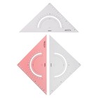 Набор треугольников 3 шт. Calligrata 45* катет 18 см, с транспортиром, прозрачные - Фото 3