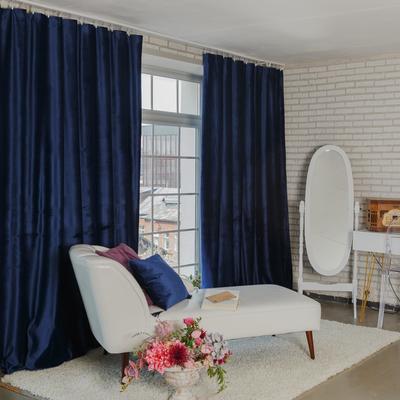 Штора портьерная «Этель», 265×270 см, ренессанс голубая океан