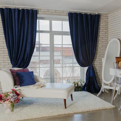 Штора портьерная «Этель», 265×270 см, ренессанс голубая океан