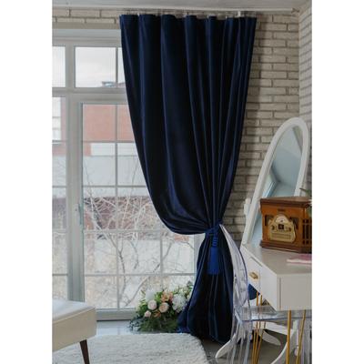 Штора портьерная «Этель», 265×270 см, ренессанс голубая океан