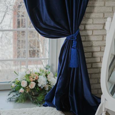 Штора портьерная «Этель», 265×270 см, ренессанс голубая океан