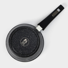 Ковш «Гранит black» Induction Pro, 1,7л, стеклянная крышка, съёмная ручка, цвет чёрный - фото 4456307