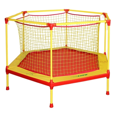 Батут-манеж Leco-IT Home, d=180 см, с внутренней защитной сеткой, жёлтый/красный