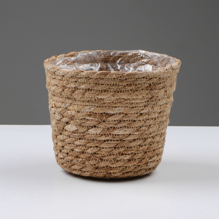 Кашпо плетеное "Сафари", 15,5х15,5х13,5 см, натуральный - Фото 1