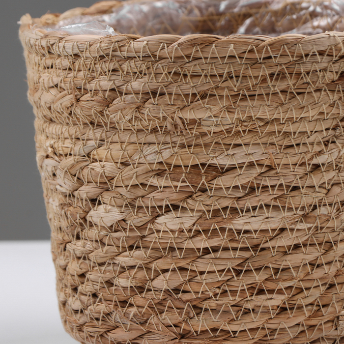 Кашпо плетеное "Сафари", 15,5х15,5х13,5 см, натуральный - фото 1906734078