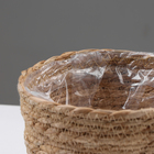 Кашпо плетеное "Сафари", 15,5х15,5х13,5 см, натуральный - Фото 4