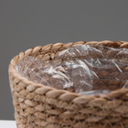 Кашпо плетеное "Сафари", 21,5х21,5х18,8 см, натуральный - Фото 4