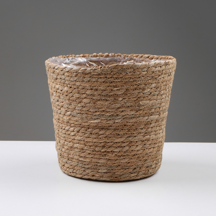 Кашпо плетеное "Сафари", 25,5х25,5х23 см, натуральный - фото 1906734086