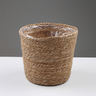 Кашпо плетеное "Сафари", 25,5х25,5х23 см, натуральный - Фото 2