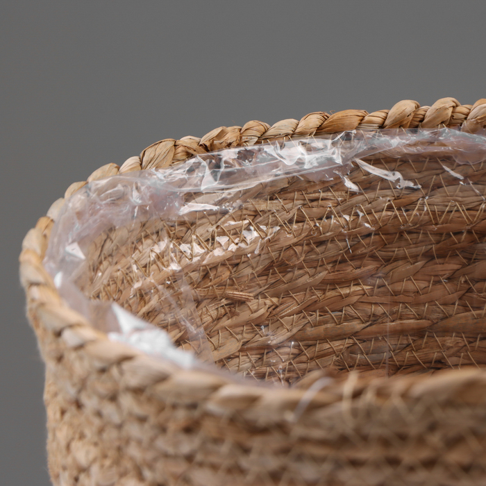 Кашпо плетеное "Сафари", 25,5х25,5х23 см, натуральный - фото 1906734089