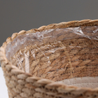 Кашпо плетеное "Танзания", 21,5х21,5х18,8 см, натуральный, белый - Фото 4