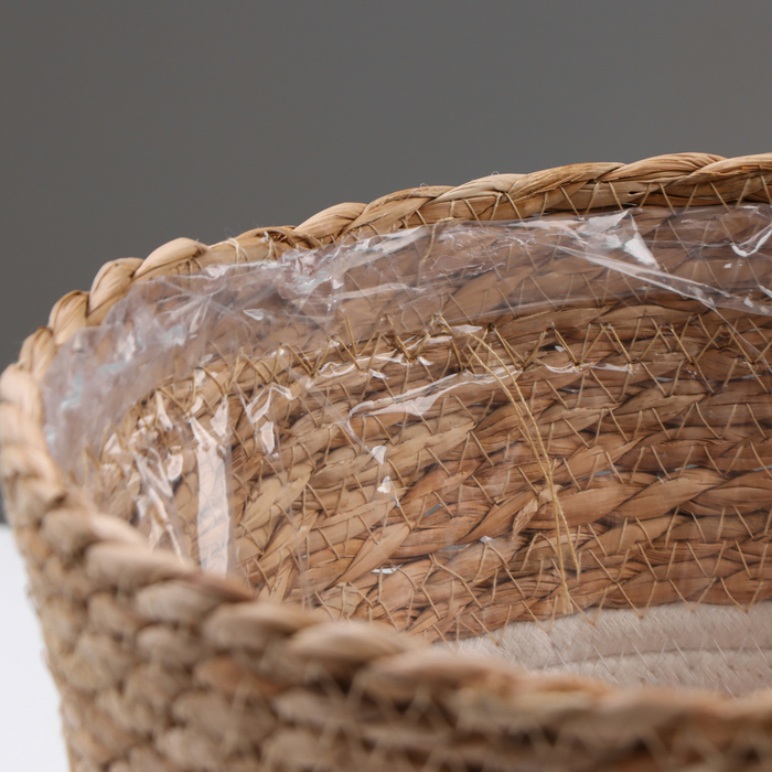 Кашпо плетеное "Танзания", 21,5х21,5х18,8 см, натуральный, белый - фото 1906734104