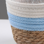 Кашпо плетеное "Намибия", 15,5х15,5х13,5 см, натуральный, голубой, белый - Фото 3